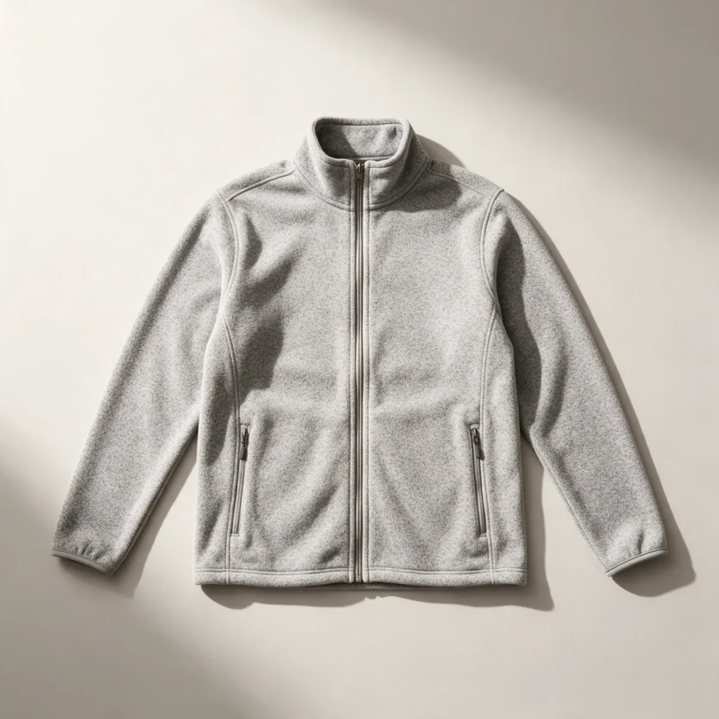 Forro polar Haitzarte Classic 200, color gris jaspeado, extendido en plano