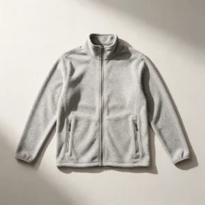 Forro polar Haitzarte Classic 200, color gris jaspeado, extendido en plano