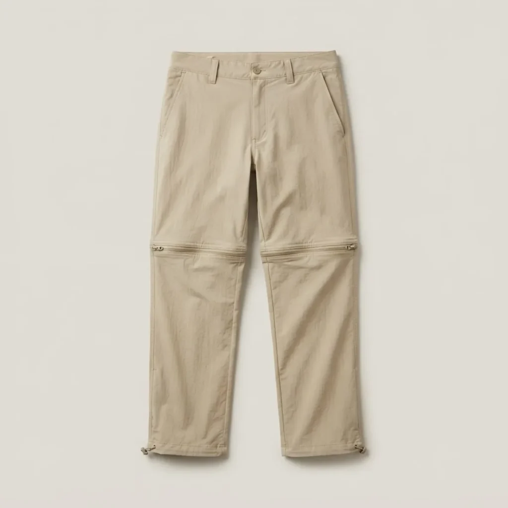Pantalón desmontable Kelpa Convert, color beige arena, extendido en plano