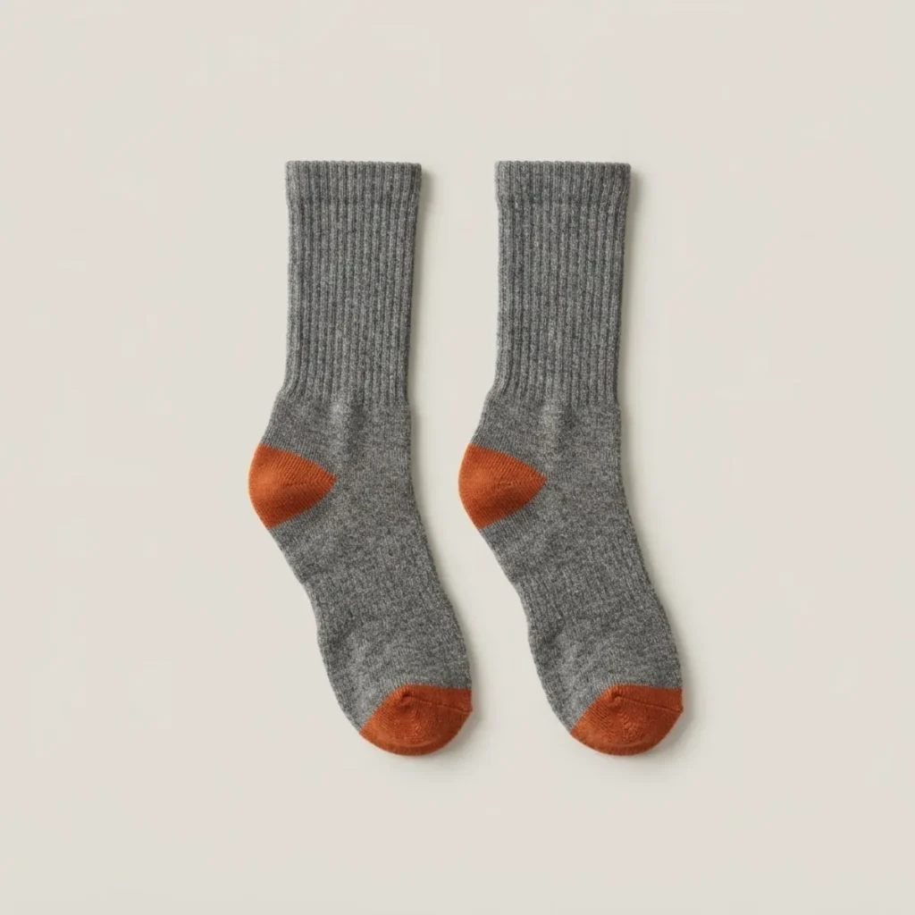 Calcetines de trekking Haitzarte Mid (pack de 2), los dos pares en gris con franja naranja