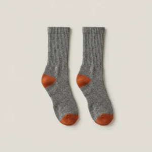 Calcetines de trekking Haitzarte Mid (pack de 2), los dos pares en gris con franja naranja