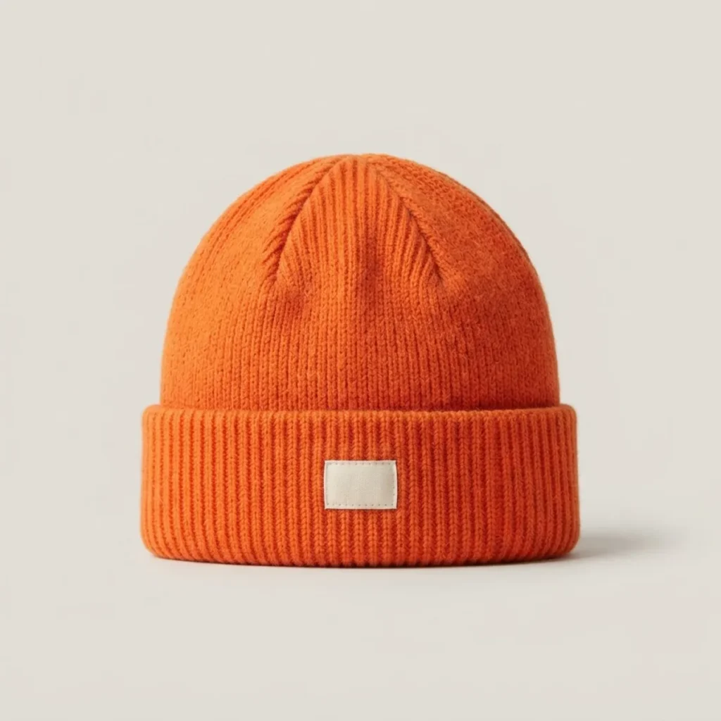 Gorro de lana Haitzarte, color naranja señal