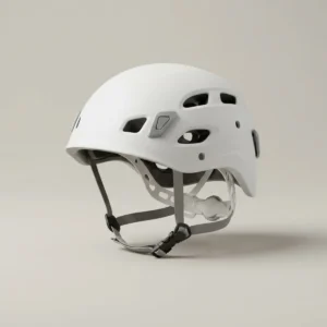 Casco de escalada Zirkon Atalaya, color blanco, vista de tres cuartos