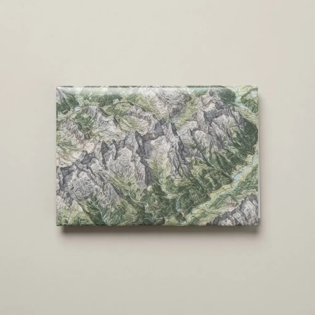 Mapa Urkiola-Anboto 1:25.000, mapa plegado con peñas calizas en la portada