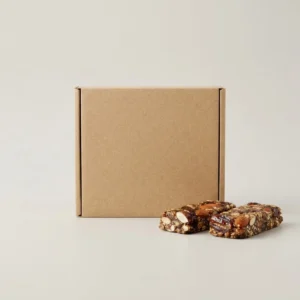 Barritas energéticas Haitzarte Mendi (caja de 12), caja con dos barritas fuera